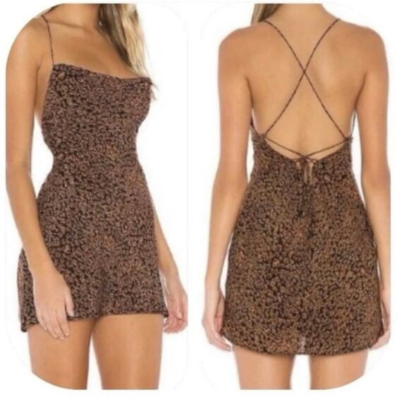 Majorelle Charli Leopard Slip Mini Dress - Picture 1 of 8
